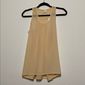 Tangerine cream sheer tank top